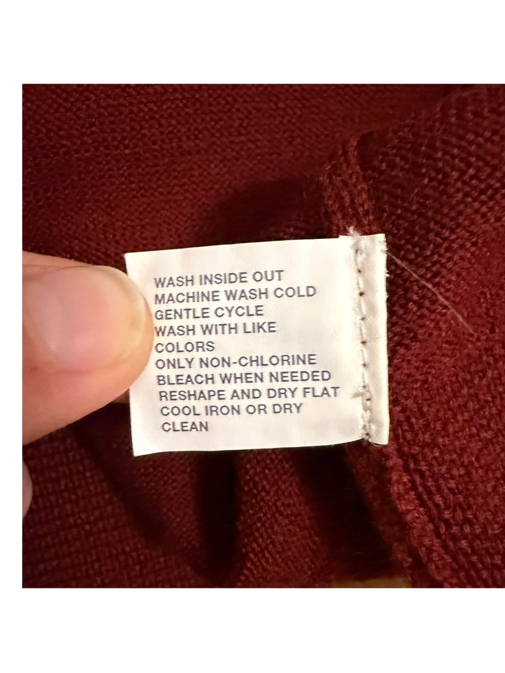 Vintage Gap Y2K Merino Wool Knit Pullover Sweater Mens XXL Burgundy Red V-Neck - Picture 12 of 12